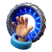 vibrant rustic Hand Reaching Into Portal Blue Energy Isolated Element professional png