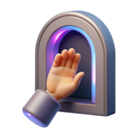 impressive minimalist Hand Reaching Through Portal Transparent Background original png
