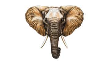 Elegant elephant portrait with nature details png