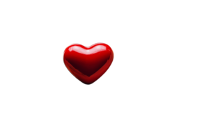 Shiny red heart on a clean white background png