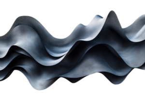 Textured wavy fabric in deep shades of blue png