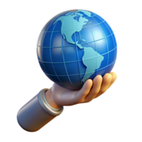 magnificent minimalist Hand with Globe Top View Transparent Background original png