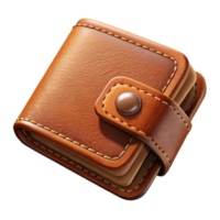 dramatic creative Hand Stitched Leather Wallet Brown Isolated on Transparent Background exclusive png