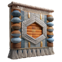 serene contemporary Handwoven Tapestry with Abstract Pattern Cutout authentic png