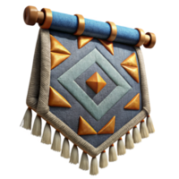 magnificent contemporary Handwoven Tapestry with Geometric Pattern Isolated Element premium png