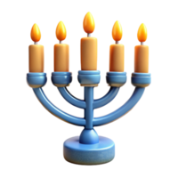 vibrant modern Hanukkah Menorah Cutout with Glowing Candles Transparent Background genuine png