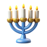 stunning contemporary Hanukkah Menorah Cutout with Glowing Candles Transparent Background premium png
