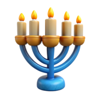 beautiful minimalist Hanukkah Menorah Cutout with Glowing Candles Transparent Background professional png