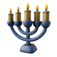stunning traditional Hanukkah Menorah with Lit Candles Transparent Background high quality png