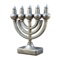 stunning vintage Hanukkah Menorah Silver Transparent Background exclusive png