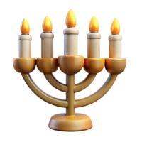 extraordinary modern Hanukkah Menorah with Lit Candles Transparent Background genuine png