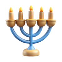 serene abstract Hanukkah Menorah with Lit Candles Transparent Background detailed png