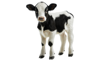 Black and white calf on white background png