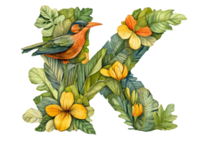 Artwork featuring tropical foliage and bird design png
