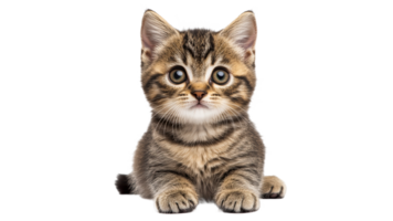 Cute kitten resting with curious expression png
