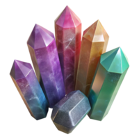 dramatic vintage Healing Crystals Set Cutout with Various Colors authentic png