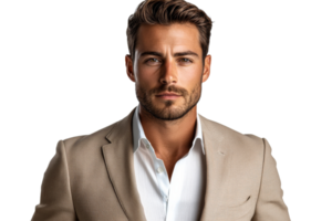 Man in suit posing on white backdrop png
