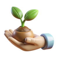 impressive rustic Helping Hand Protecting Seedling Cutout Transparent Background png