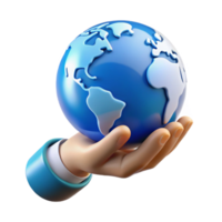 impressive rustic Helping Hands Holding Globe Isolated with Bright Green Earth professional png