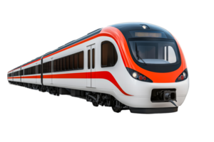Sleek red and white modern train design png