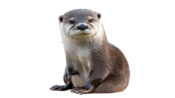 Playful otter resting with a curious expression png