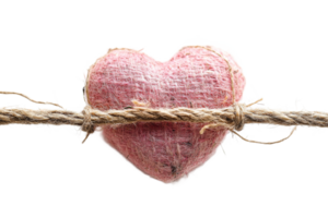 Rustic charm heart hanging on string png