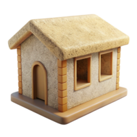 wonderful modern Hempcrete Block House Model Front View Transparent Background png