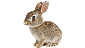 Cute rabbit sitting with alert expression png