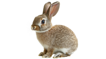 Cute rabbit sitting quietly on transparent png