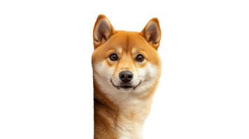 Shiba Inu peeking curiously from behind a wall png