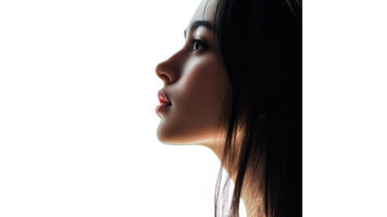 Profile of a woman with illuminated features png