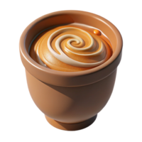 dramatic modern Hipster Coffee Cup Latte Art Swirl Isolated Cutout professional png
