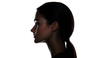 Womans silhouette on transparent background png