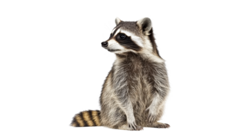 Raccoon sitting calmly with a curious expression transparent png