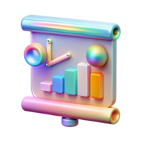 wonderful modern Holographic Business Presentation Chart and Graph Cutout high quality png