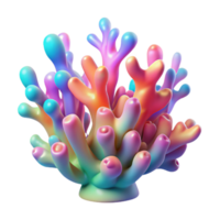 serene abstract Holographic Coral Reef Cutout with Vibrant Colors high resolution png