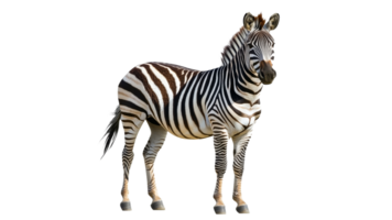 Zebra standing in a natural pose in clear light png