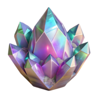 wonderful artistic Holographic Crystal Geode Isolated with Sparkling Crystals detailed png