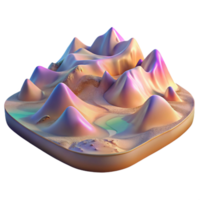 serene classic Holographic Desert Landscape Isolated with Sandy Dunes original png