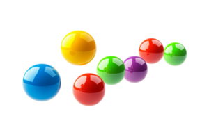 Glossy balls in a creative display png