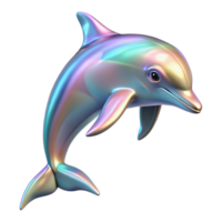 impressive abstract Holographic Dolphin Isolated with Jumping Motion png