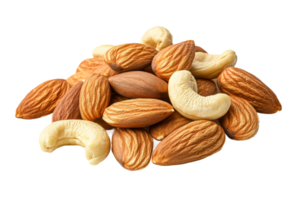 Assorted nuts on display for healthy snacks png
