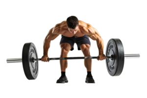 Weightlifting training session in a gym setting png