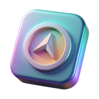 elegant minimalist Holographic Guide App Icon Transparent Background Navigational Symbol png