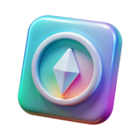wonderful modern Holographic Guide App Icon Transparent Background Navigational Symbol exclusive png