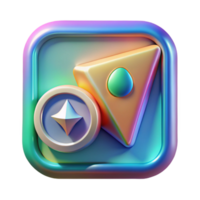 wonderful traditional Holographic Guide App Set Transparent Background Exploration Icons authentic png