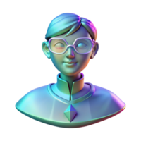 vibrant contemporary Holographic Guide Avatar Projection Transparent Background Directional Cues genuine png