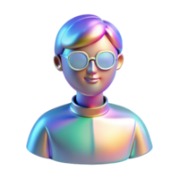 extraordinary modern Holographic Guide Avatar Transparent Background Isometric View high quality png