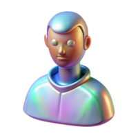 dramatic modern Holographic Guide Avatar Transparent Background Isometric View original png