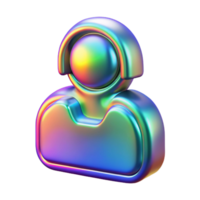 vibrant abstract Holographic Helper Icon Transparent Background Supportive Design exclusive png
